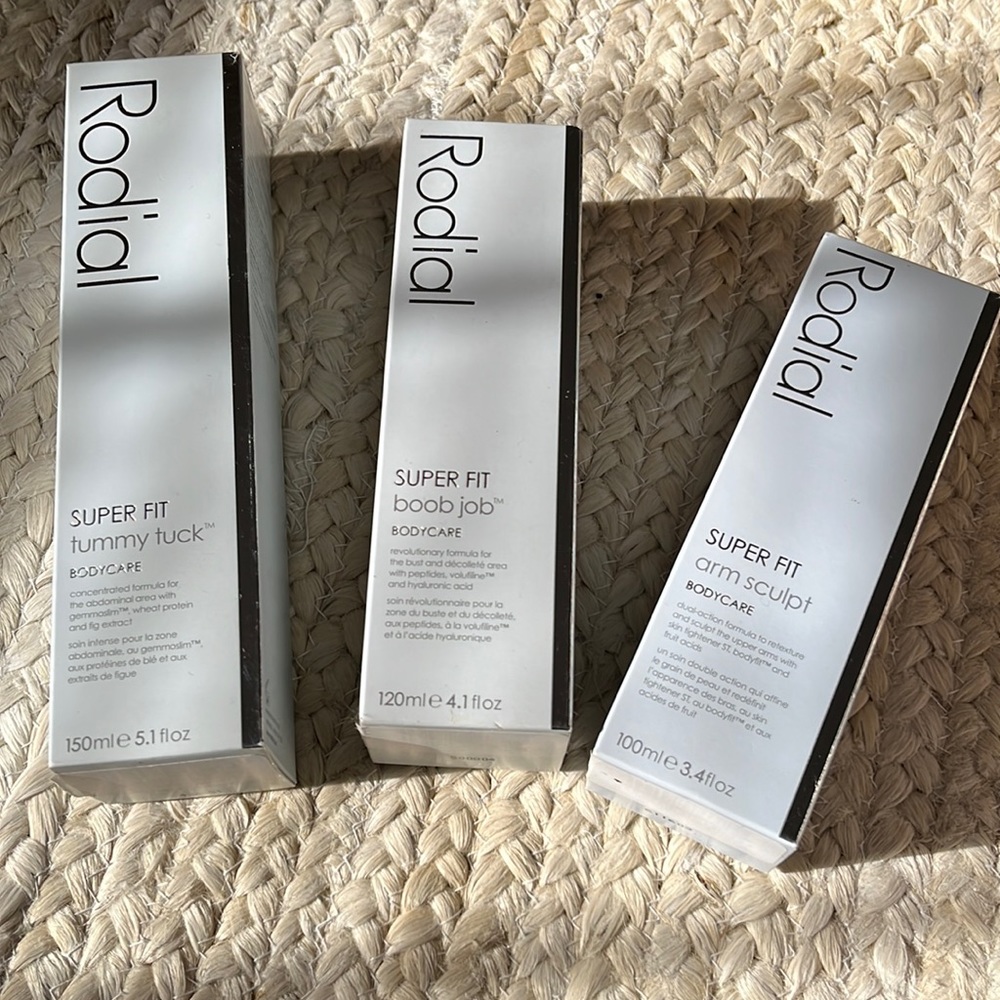 Rodial Super Fit Bodycare Trio includes NWT Tummy Tuck, Boob Job & Arm Sculpt